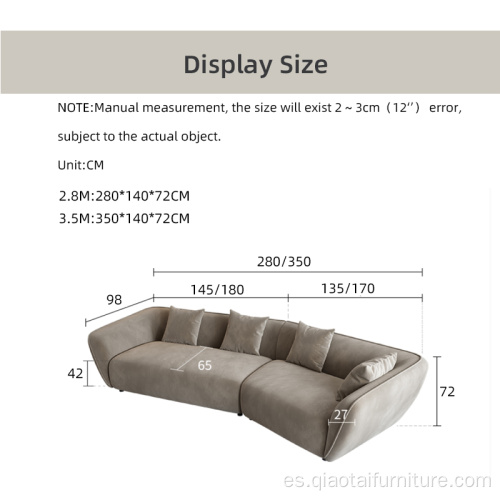 Sofá de tela de lujo de muebles de diseño moderno